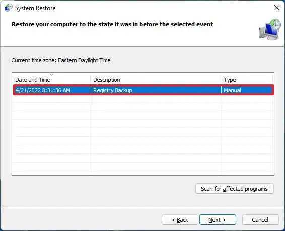 cach tao diem khoi phuc he thong tren Windows 114