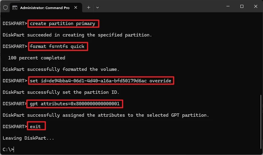 Hướng dẫn cách tạo lại phân vùng phục hồi cho WinRE trên Windows 11 12 cach tao lai phan vung phuc hoi cho WinRE tren Windows 115