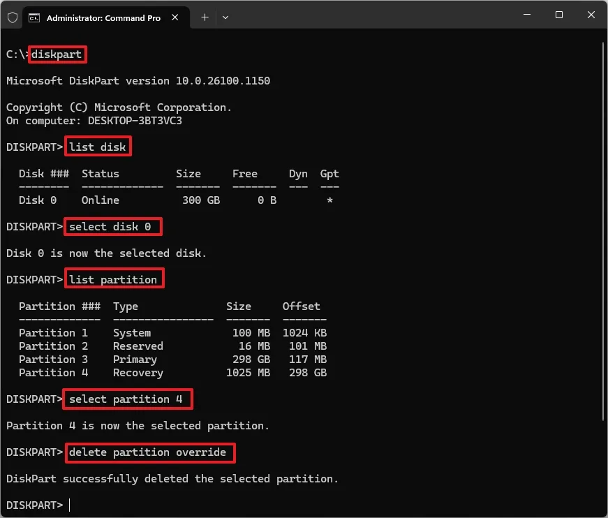 Hướng dẫn cách tạo lại phân vùng phục hồi cho WinRE trên Windows 11 11 cach tao lai phan vung phuc hoi cho WinRE tren Windows 116