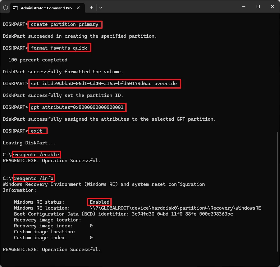Hướng dẫn cách tạo lại phân vùng phục hồi cho WinRE trên Windows 11 10 cach tao lai phan vung phuc hoi cho WinRE tren Windows 117