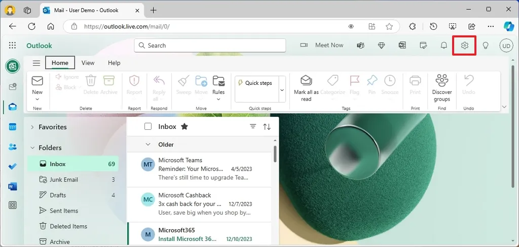 cach tat hop thu den tap trung tren moi phien ban Outlook7