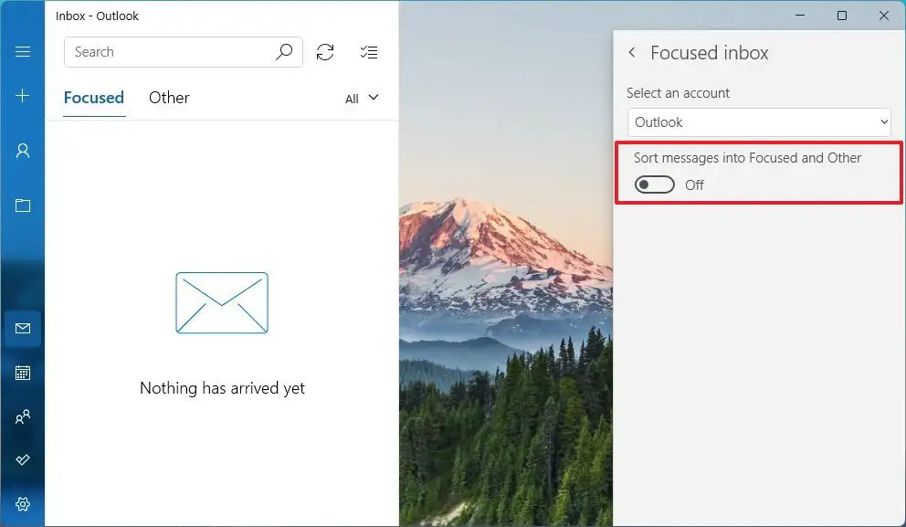 cach tat hop thu den tap trung tren moi phien ban Outlook8