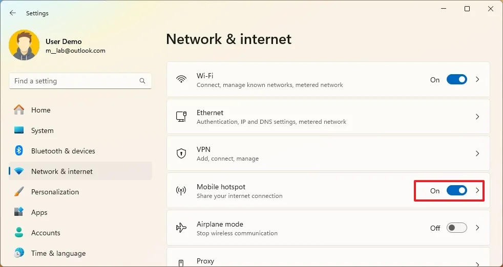 Hướng dẫn cách thiết lập điểm phát sóng di động để chia sẻ internet trên Windows 11 14 cach thiet lap diem phat song di dong de chia se internet tren Windows 115