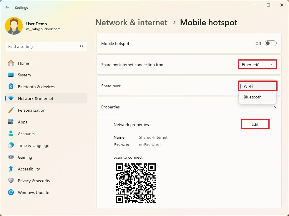 Hướng dẫn cách thiết lập điểm phát sóng di động để chia sẻ internet trên Windows 11 11 cach thiet lap diem phat song di dong de chia se internet tren Windows 118