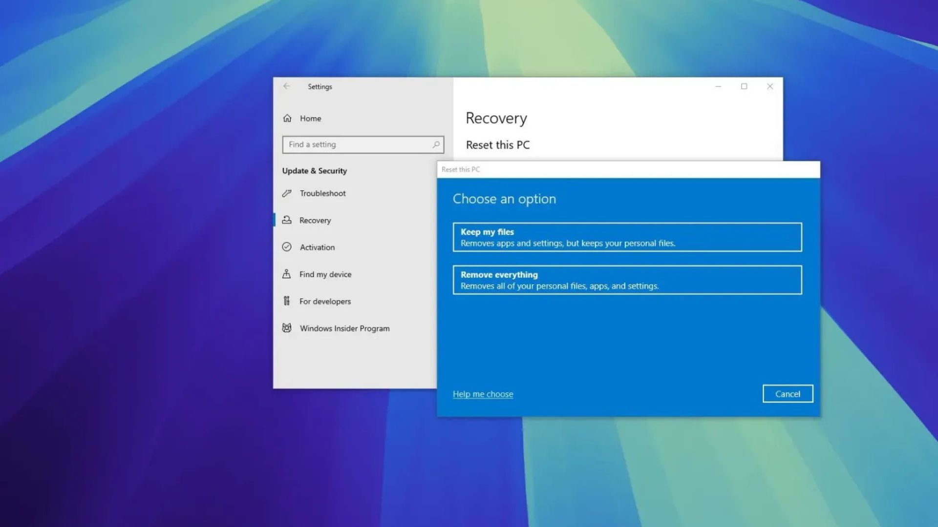 cach thiet lap lai Windows 10 bang cach xoa moi thu1