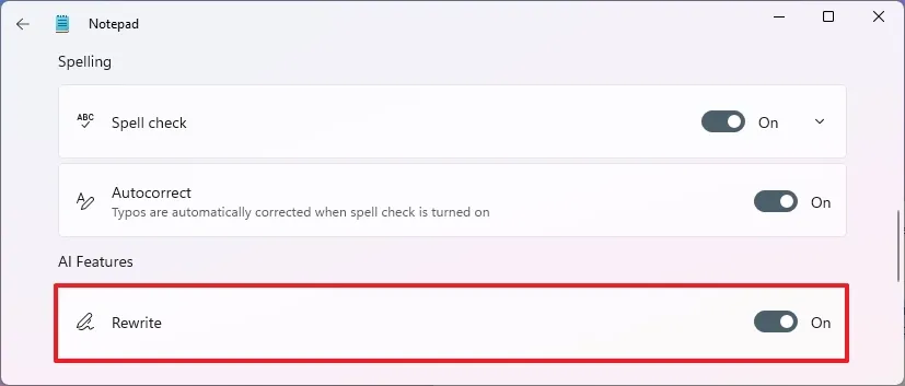 cach viet lai van ban bang AI tren Notepad cho Windows 113