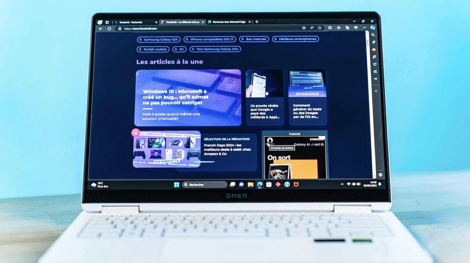 Đánh giá HP OMEN Transcend 14 (fb0031nf): Mỏng, nhẹ, đẹp và siêu yên tĩnh – Liệu có phải laptop 14 inch hoàn hảo? 23 hp omen transcend 14 2024 ecran