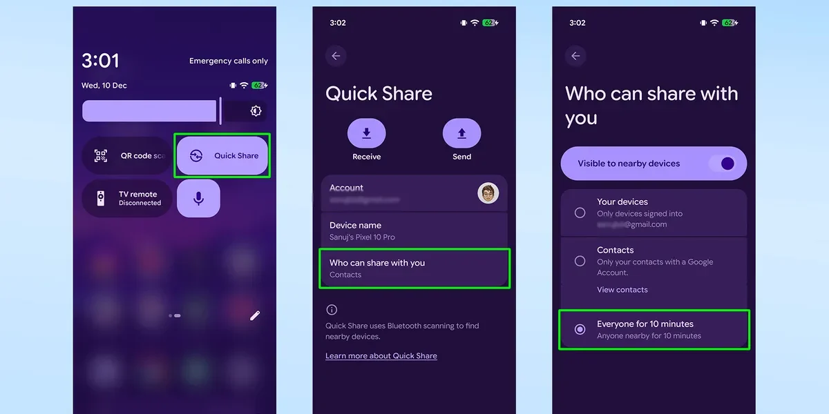 Hướng dẫn cách sử dụng Quick Share trên Google Pixel 10 để gửi tập tin đến iPhone. 28 Huong dan cach su dung Quick Share 13 e1765858172625