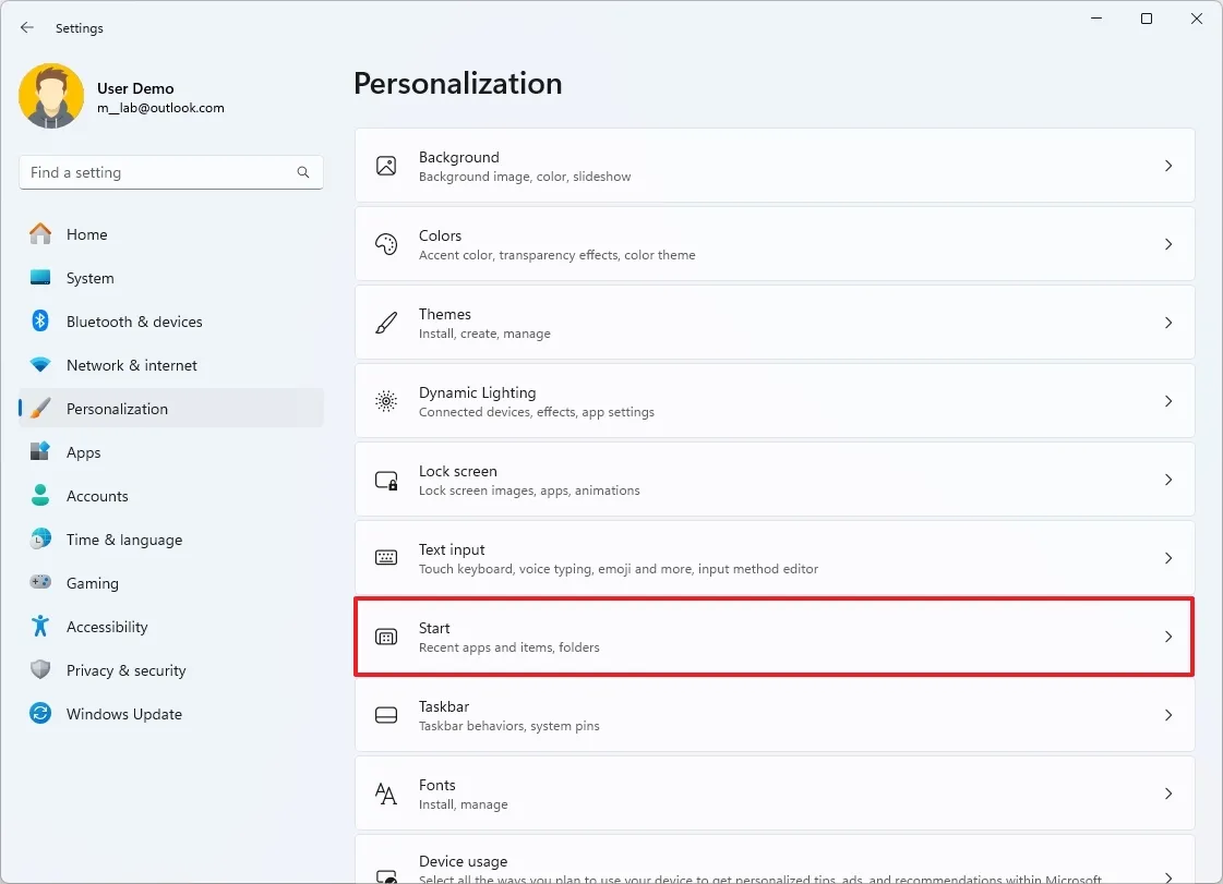 Menu Start cua Windows 11.18