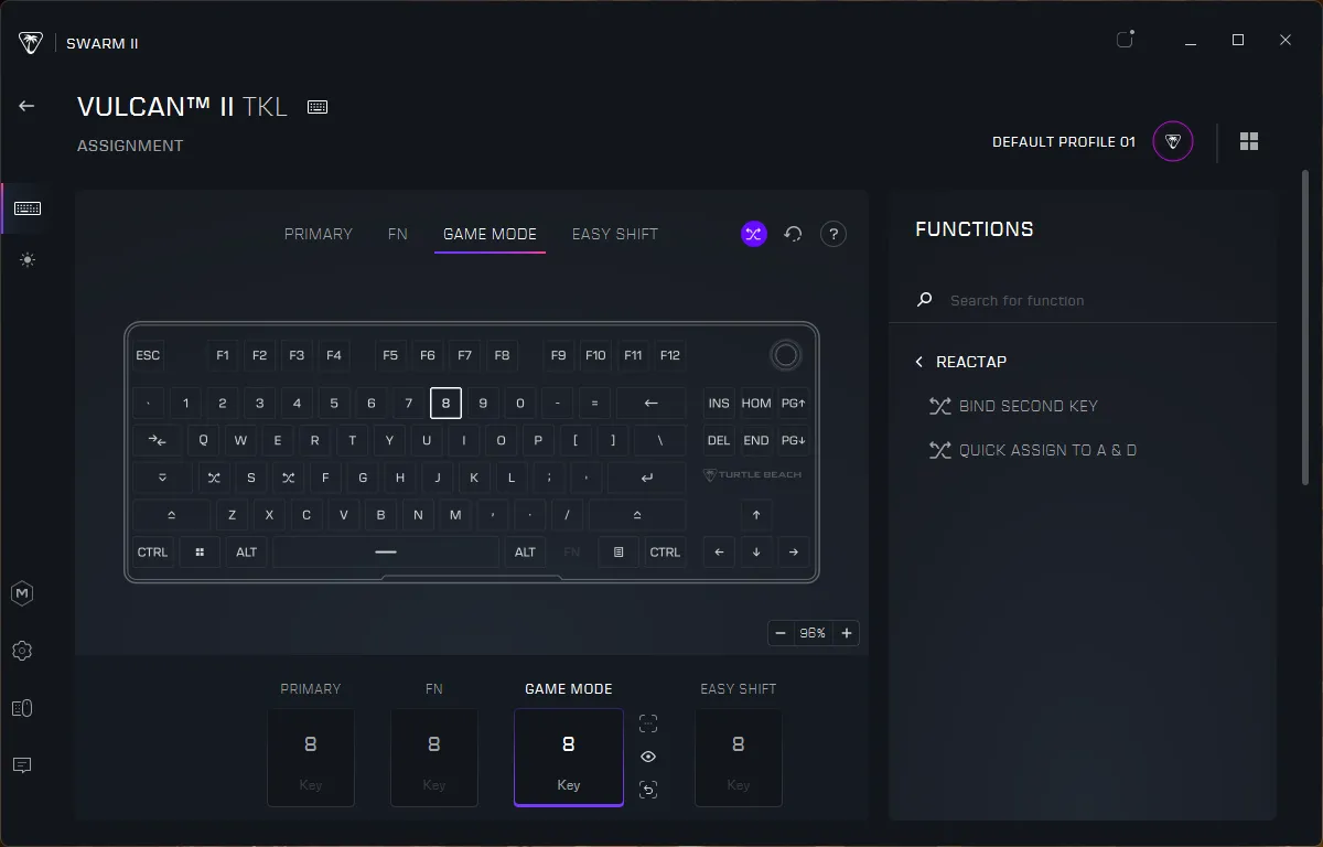 Đánh giá chi tiết Turtle Beach Vulcan II TKL – Bàn phím cơ gaming TKL với thiết kế low-profile, switch quang học và hiệu năng vượt trội cho game thủ 21 Turtle Beach Vulcan II TKL5.png