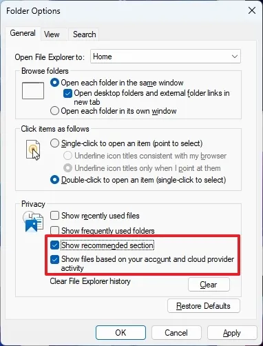 Cách tắt đề xuất và khôi phục truy cập nhanh trong File Explorer cho Windows 11 13 Windows 114