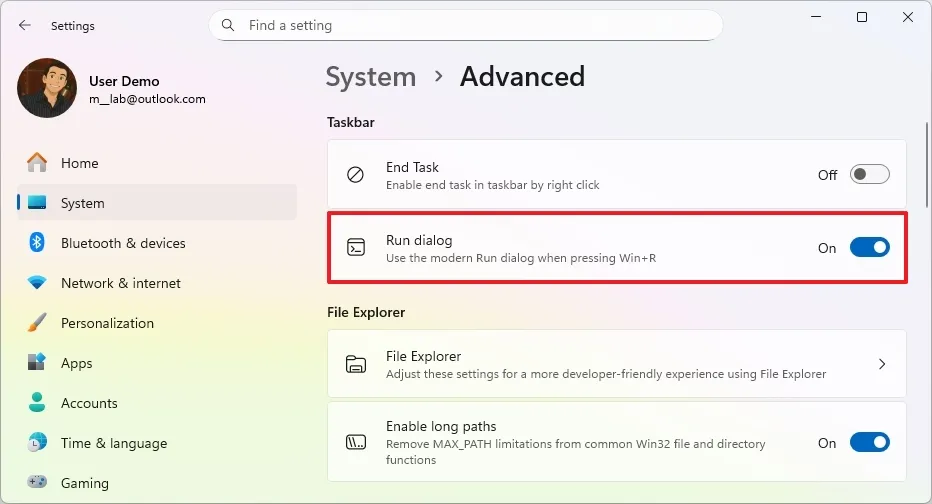bat thiet ke hop thoai chay moi tren Windows 11.3