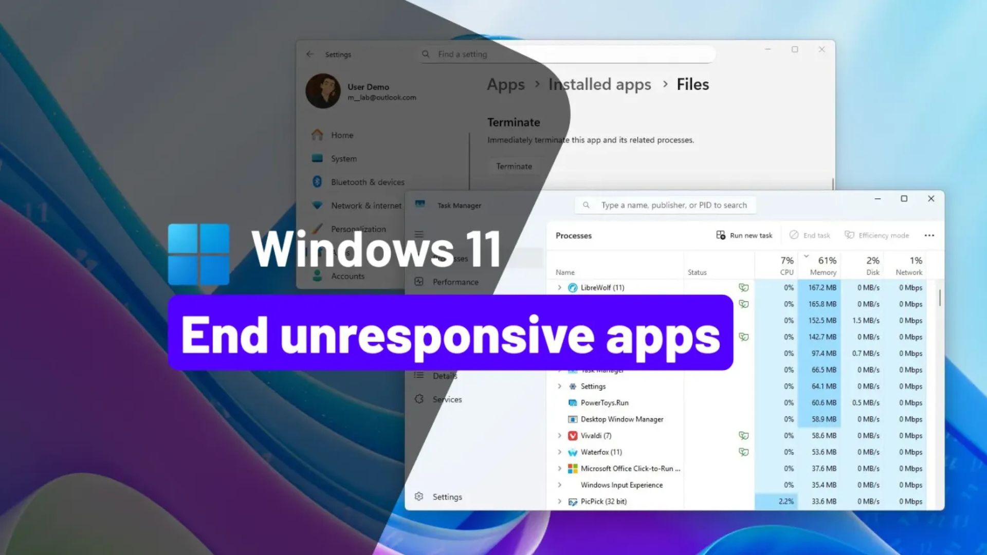 cach dong ung dung khong phan hoi tren Windows 11.1