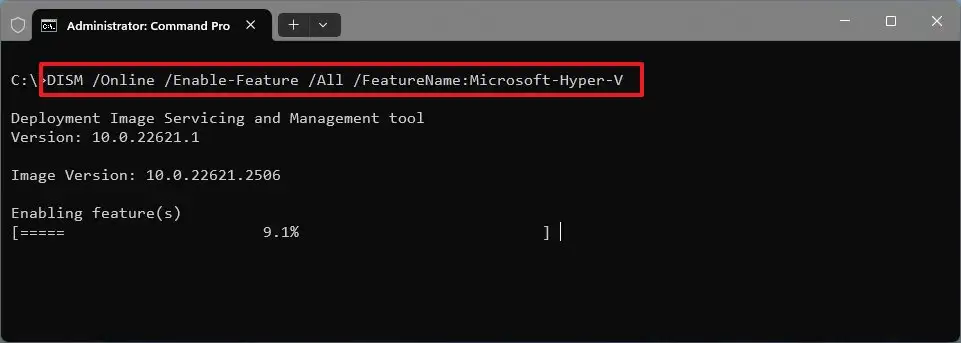 cach kich hoat Hyper V tren Windows 11.13