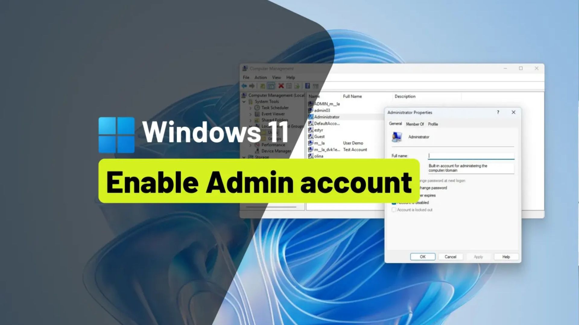 cach kich hoat tai khoan quan tri vien tren Windows 11.1