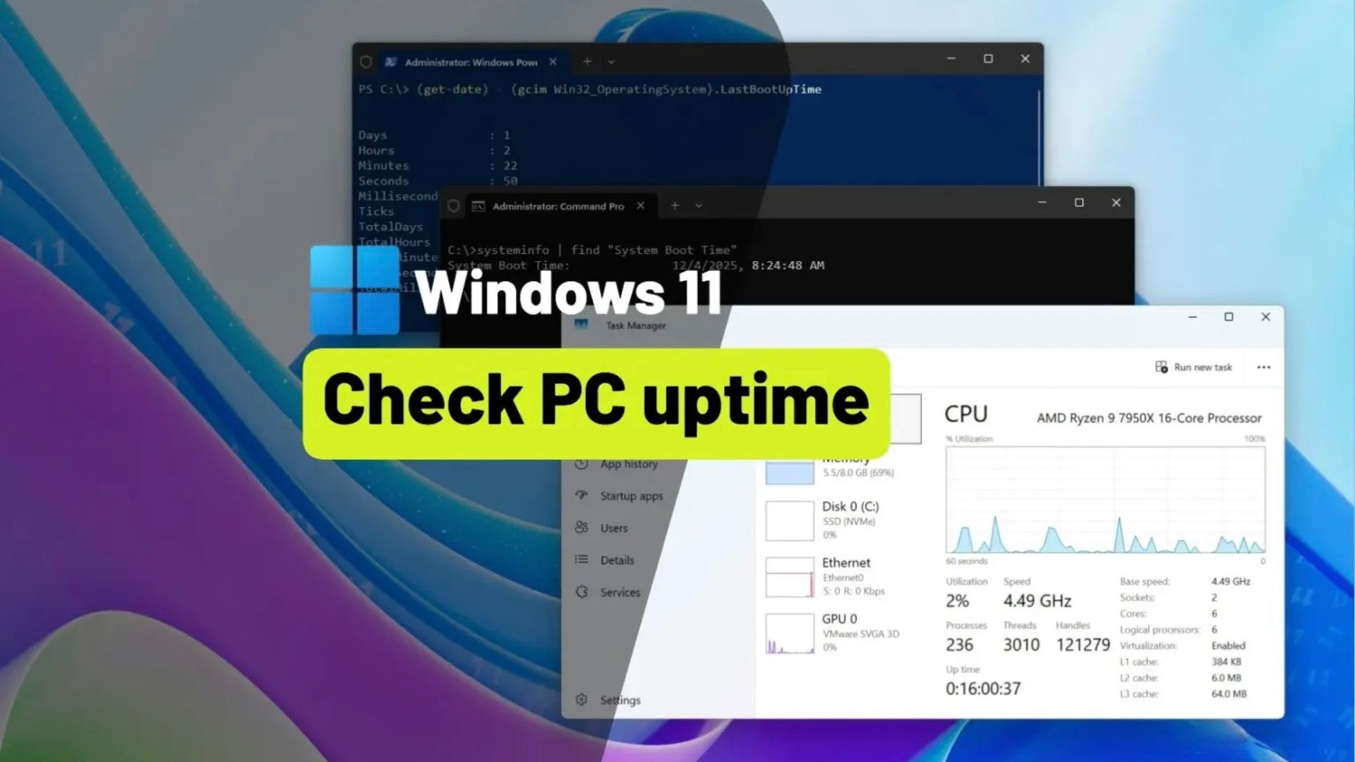 Hướng dẫn cách kiểm tra thời gian hoạt động của máy tính trên Windows 11 1 cach kiem tra thoi gian hoat dong cua may tinh tren Windows 11.1
