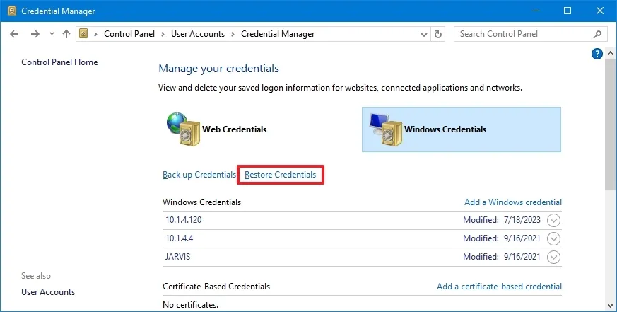 Hướng dẫn cách sử dụng Credential Manager trên Windows 10 22 cach su dung Credential Manager tren Windows 103