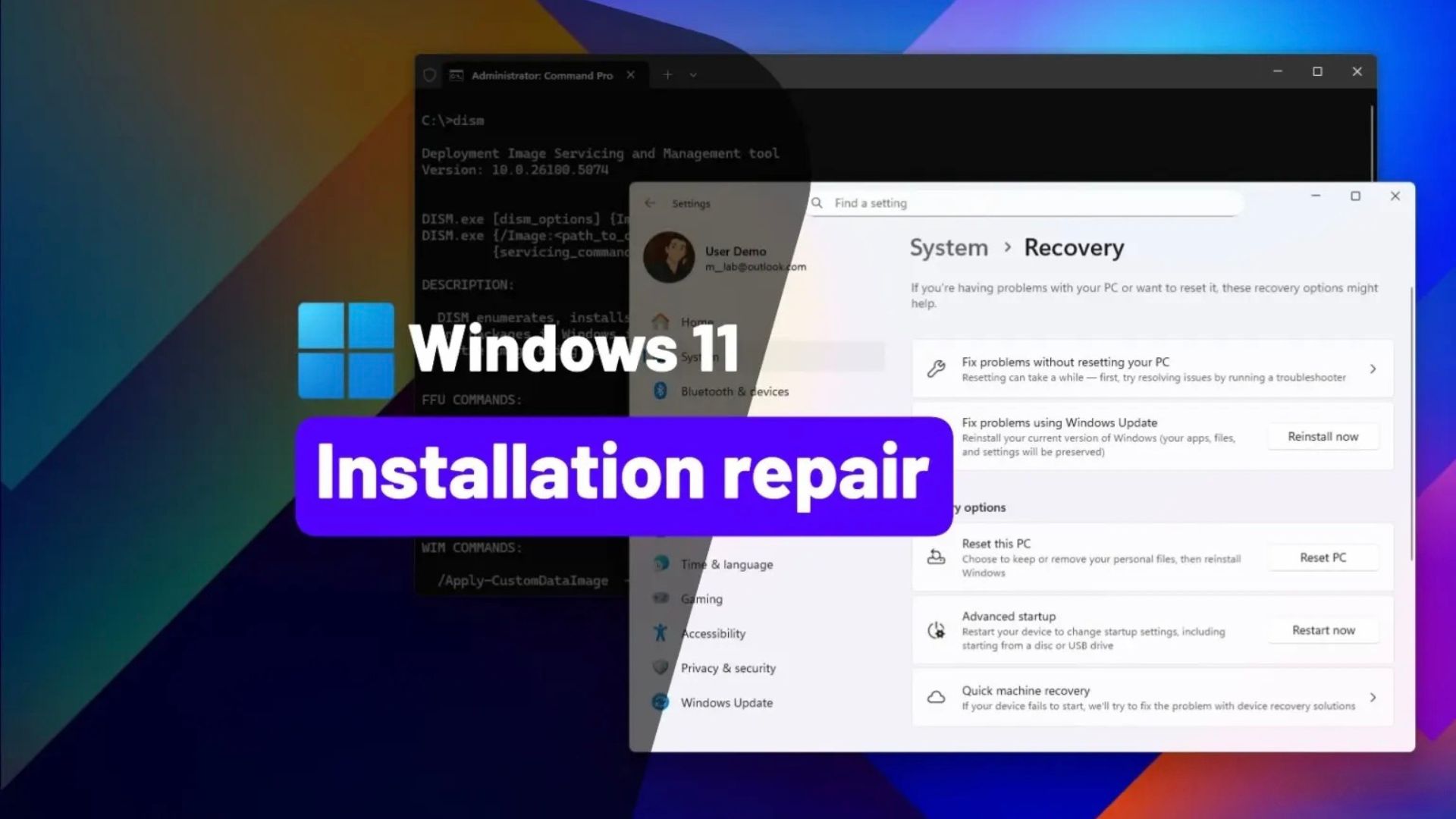 cach sua chua cai dat Windows 111
