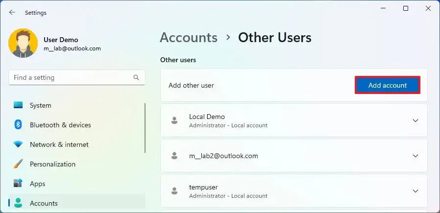 Hướng dẫn cách tạo tài khoản cục bộ trên Windows 11 21 cach tao tai khoan cuc bo tren Windows 1120