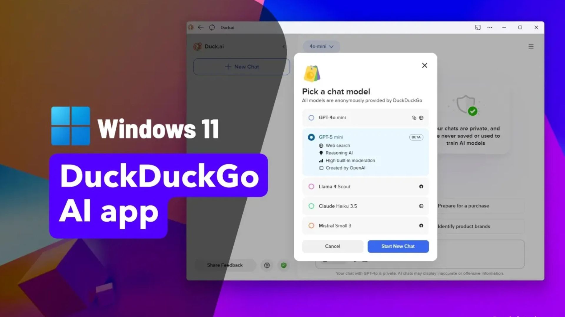 cai dat Duck.ai DuckDuckGo duoi dang ung dung tren Windows 11 10.1