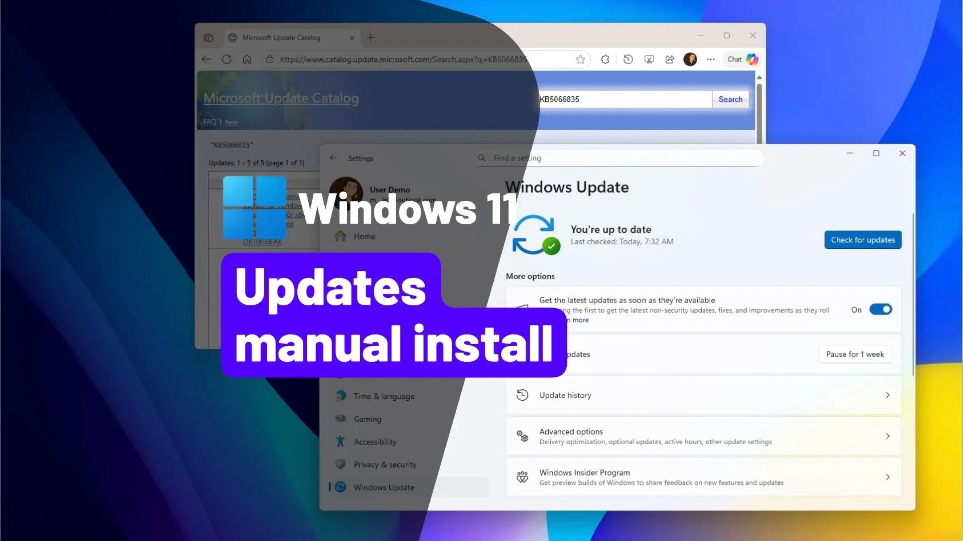 cai dat ban cap nhat thu cong tren Windows 111