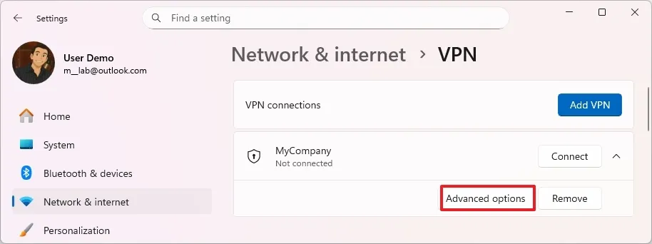 thiet lap ket noi VPN tren Windows 11.3