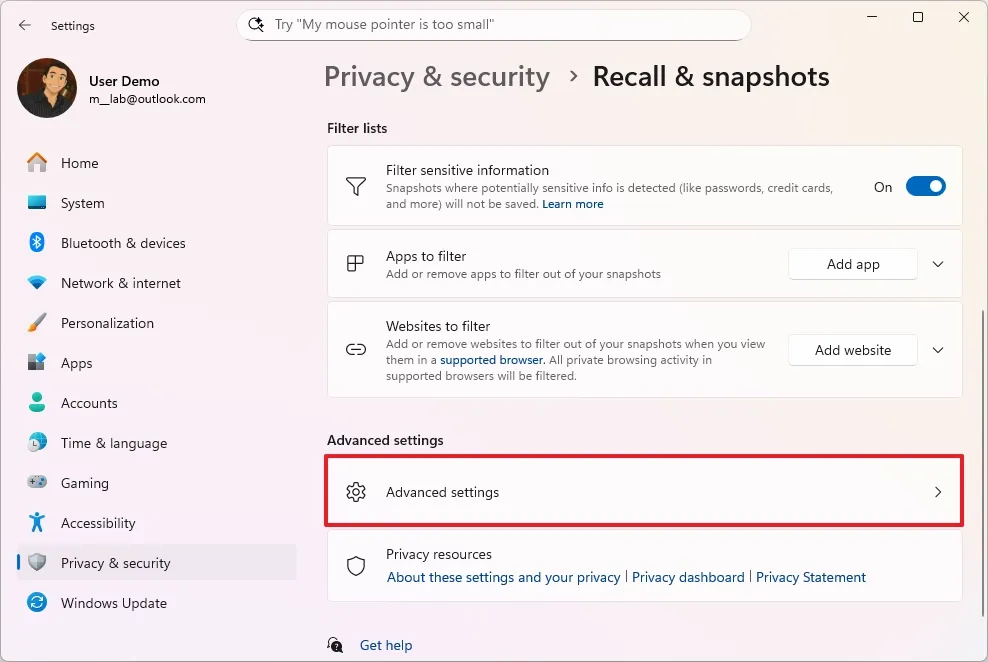4 cách nhanh chóng để vô hiệu hóa vĩnh viễn tính năng Windows Recall trên Windows 11 18 tinh nang Windows Recall tren Windows 11.7