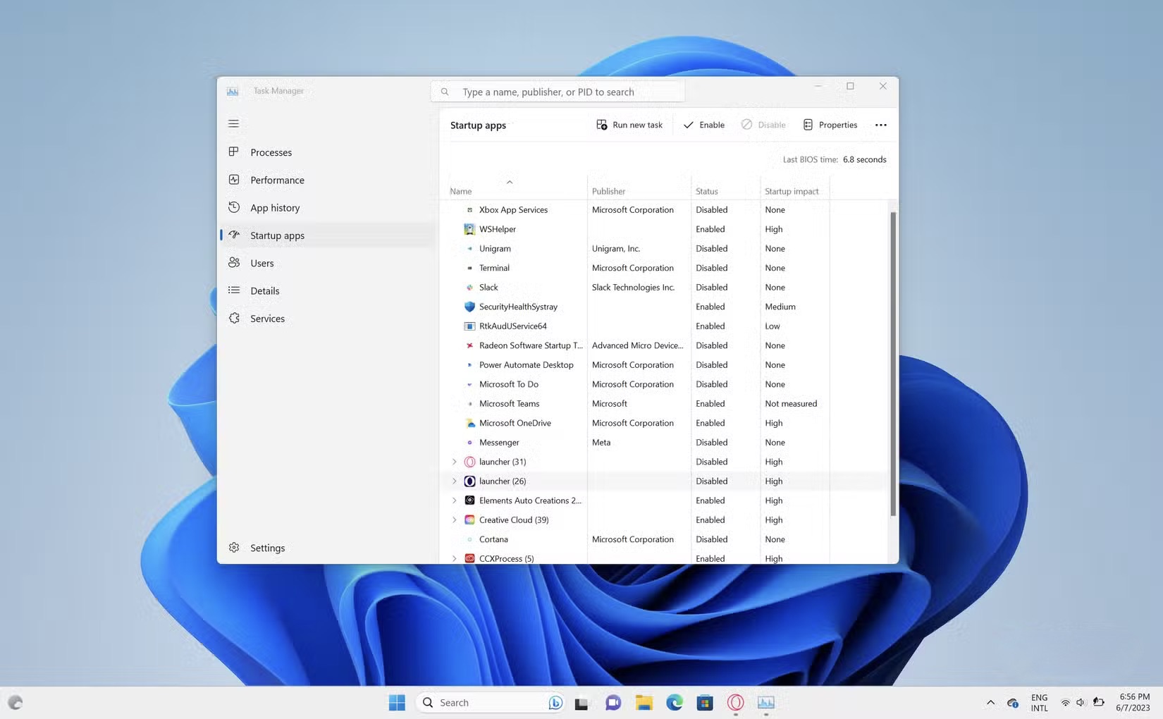 Top 5 lý do khiến PC của bạn cảm thấy chậm sau khi cập nhật Windows và cách khắc phục chúng 10 windows 11 task manager startup apps