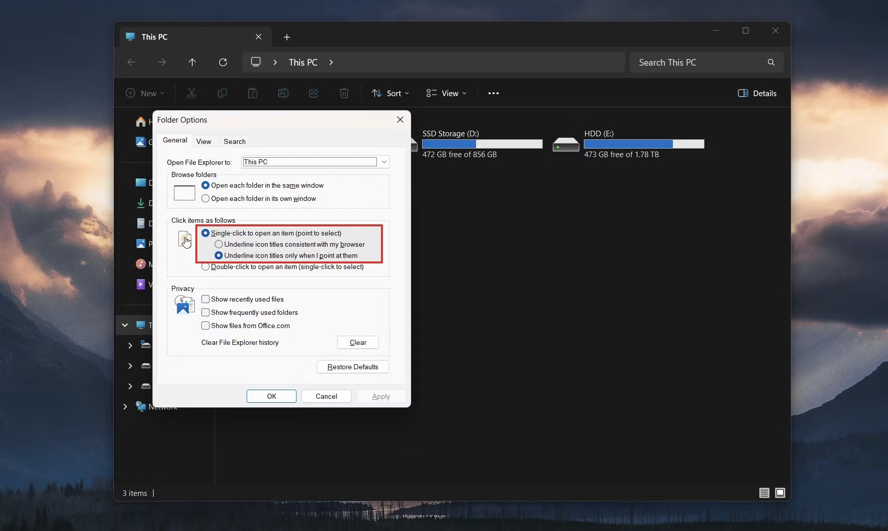 Top 5 cài đặt Windows 11 sẽ thay đổi ngay lập tức cách bạn làm việc 7 xda single click launch option